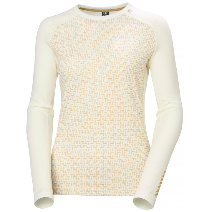 Helly Hansen Lifa Merino Midweight Graphic Crew Top - Women's Snow Monogram AOP