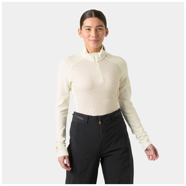 Helly Hansen Lifa Merino Midweight Graphic 1/2 Zip Top - Women's Snow Monogram AOP
