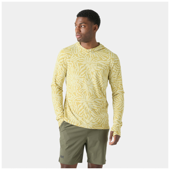 Helly Hansen Lifa Active Solen Hoodie - Men's Khaki Salt Stencil L AOP