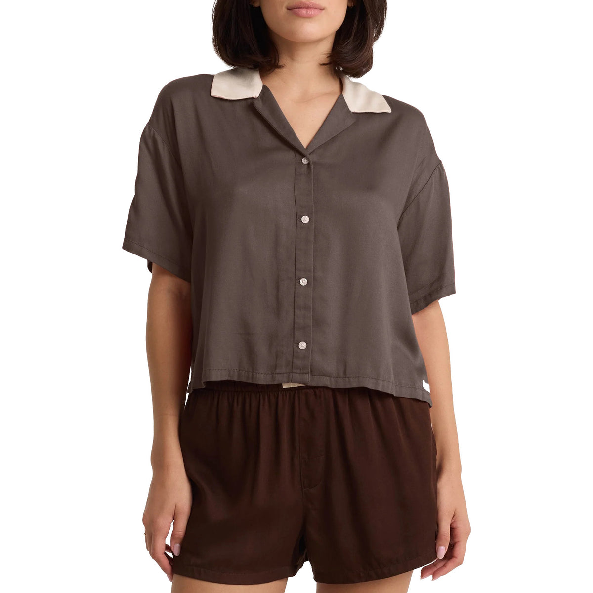 Volcom Boxing Shirt - Women's Chicory Coffee