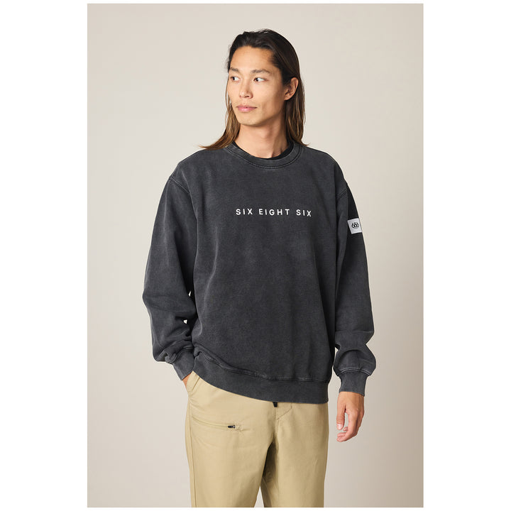 686 Mixed Relaxed Long-Sleeve Crewneck - Unisex Mineral Black