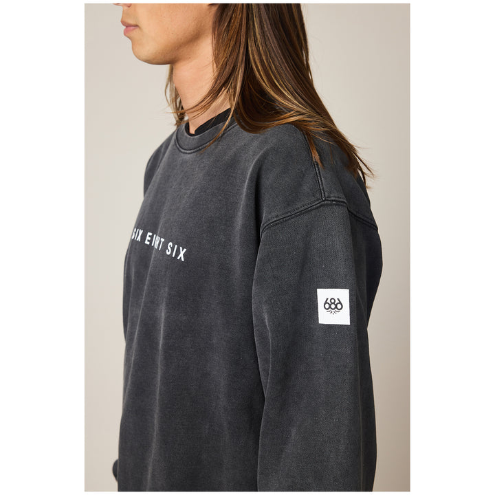 686 Mixed Relaxed Long-Sleeve Crewneck - Unisex Mineral Black