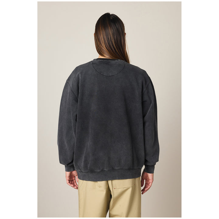686 Mixed Relaxed Long-Sleeve Crewneck - Unisex Mineral Black