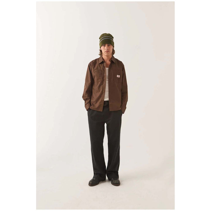 Brixton Trademark Long-Sleeve Woven Shirt - Men's Walnut Brown
