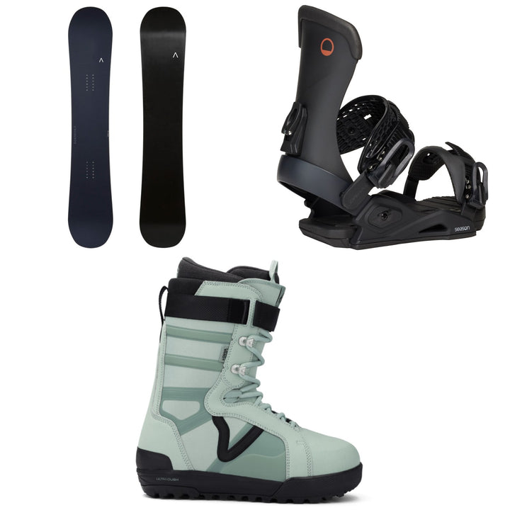 Fjell Snowboards MT 1230 Snowboard + Season Meld Snowboard Bindings + Vans Hi-Standard Pro Snowboard Boots 2026