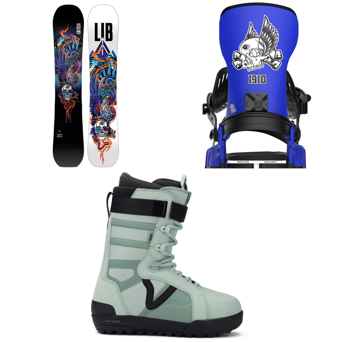 Lib Tech Terrain Wrecker C2X Snowboard + Bent Metal Transfer Snowboard Bindings + Vans Hi-Standard Pro Snowboard Boots 2026