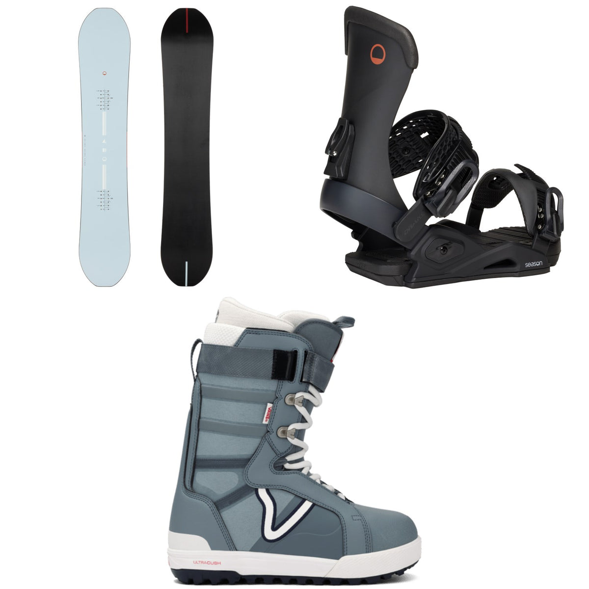 Season Kin Snowboard + Meld Snowboard Bindings + Vans Hi-Standard Pro Snowboard Boots - Women's 2026