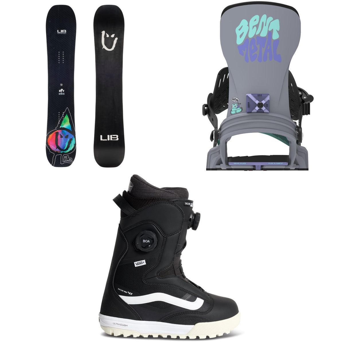 Lib Tech dPr LtD Snowboard + Bent Metal Stylist Snowboard Bindings + Vans Encore Pro 2.0 Snowboard Boots - Women's 2027