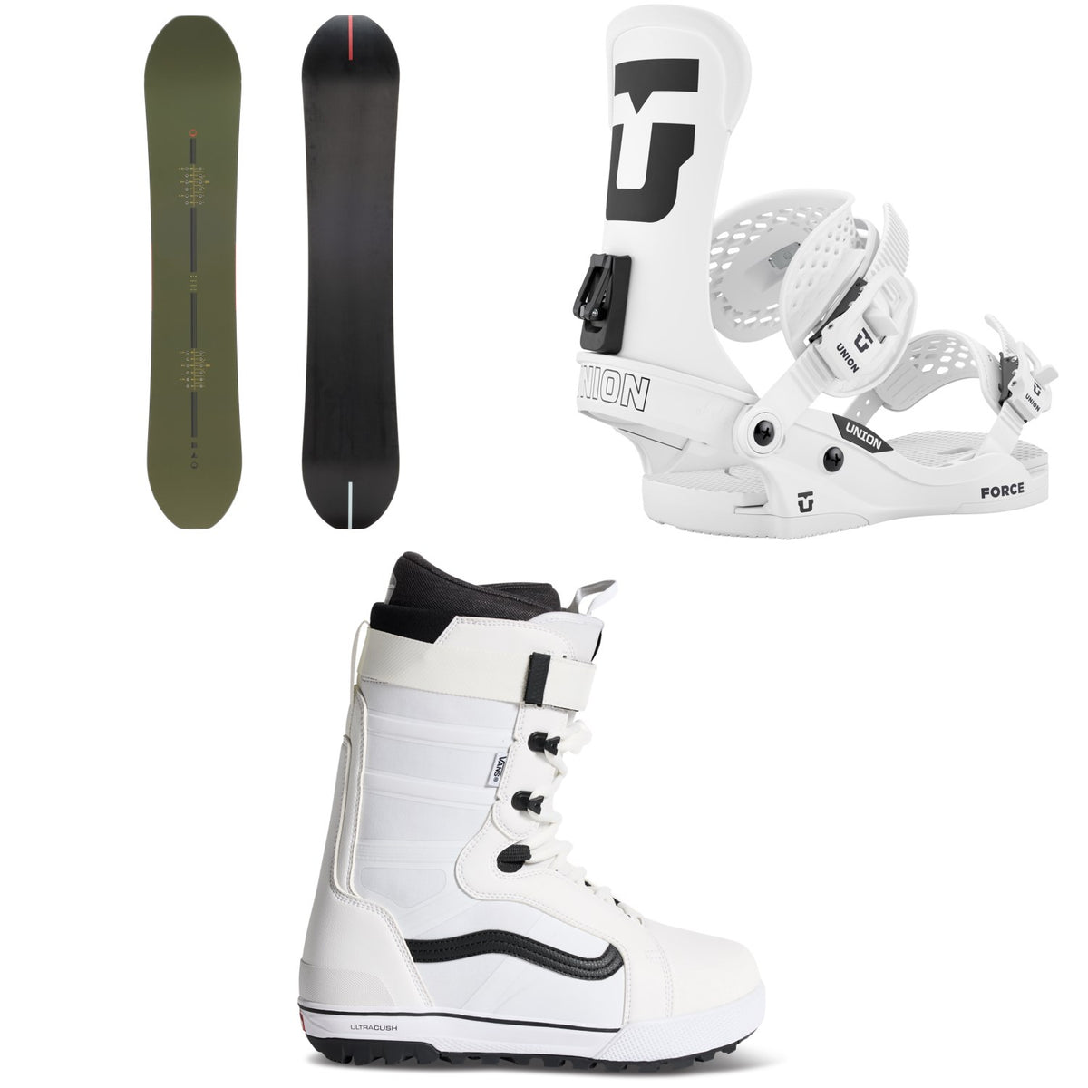 Season Kin Snowboard + Union Force Classic Snowboard Bindings + Vans Hi-Standard Pro Snowboard Boots 2027