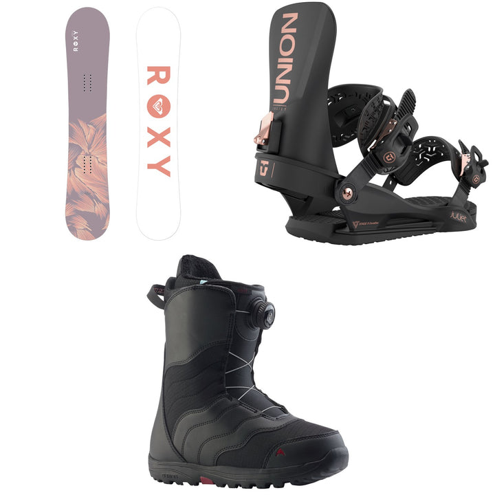 Roxy Raina C2 Snowboard + Union Juliet Snowboard Bindings + Burton Mint Boa Snowboard Boots - Women's 2026