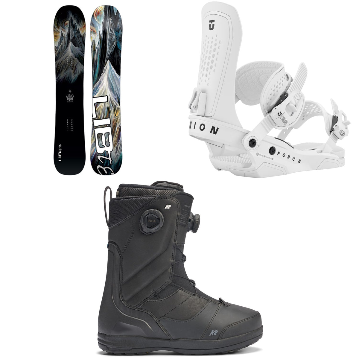 Lib Tech Dynamo C3 Snowboard + Union Force Snowboard Bindings + K2 Maysis Snowboard Boots 2026