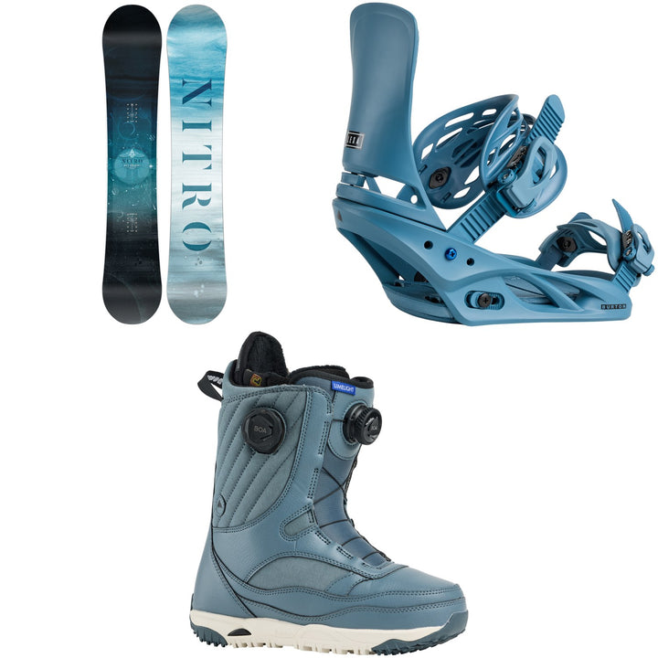 Nitro Mystique Snowboard + Burton Lexa Snowboard Bindings + Limelight Boa Snowboard Boots - Women's 2026