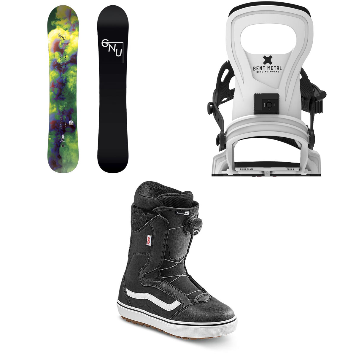GNU Setsuna LTD Snowboard + Bent Metal Beam Snowboard Bindings + Vans Encore OG Snowboard Boots - Women's 2027