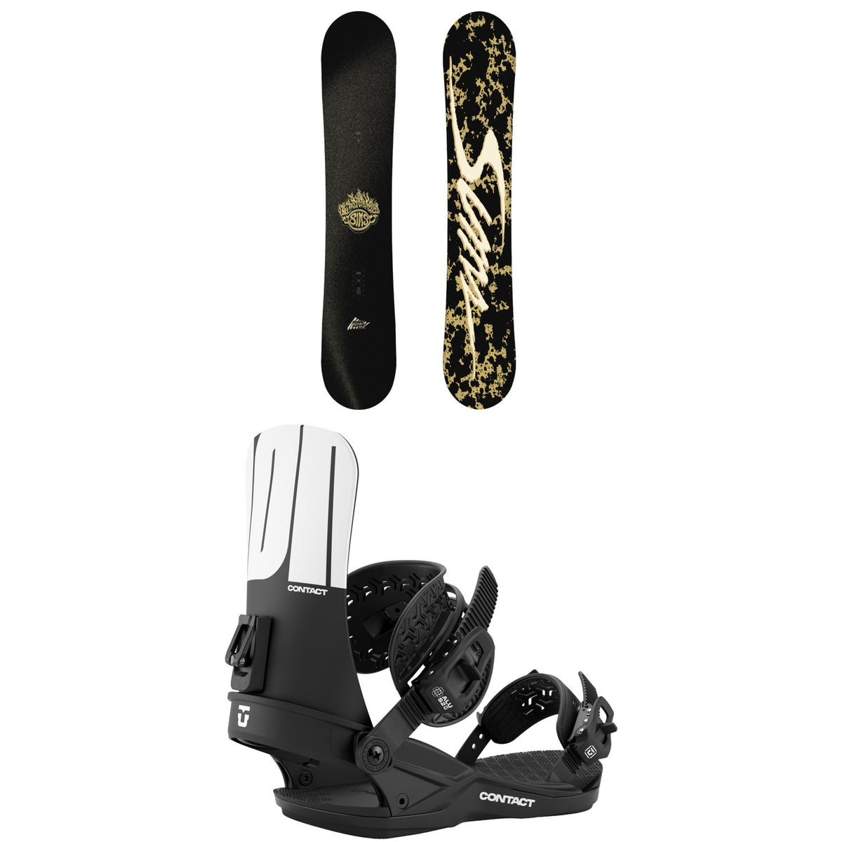 Sims Bowl Squad LTD Snowboard + Union Contact Snowboard Bindings 2027