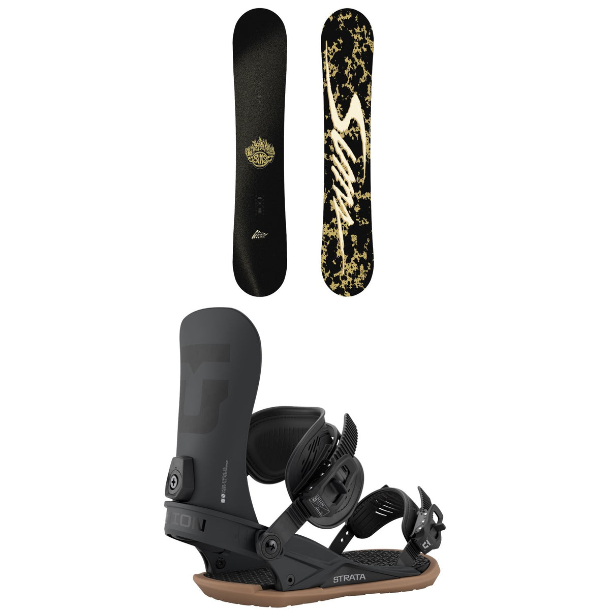 Sims Bowl Squad LTD Snowboard + Union Strata Snowboard Bindings 2027