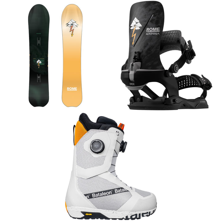 Rome Stale Fish Snowboard + Katana AW FASE Pro Snowboard Bindings + Bataleon Salsa Double Boa Snowboard Boots 2027