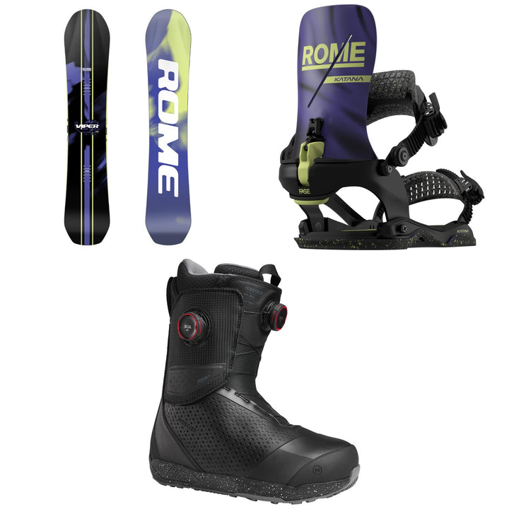 Rome Viper Snowboard + Katana AW FASE Snowboard Bindings + Nidecker Rift Pro Snowboard Boots 2027