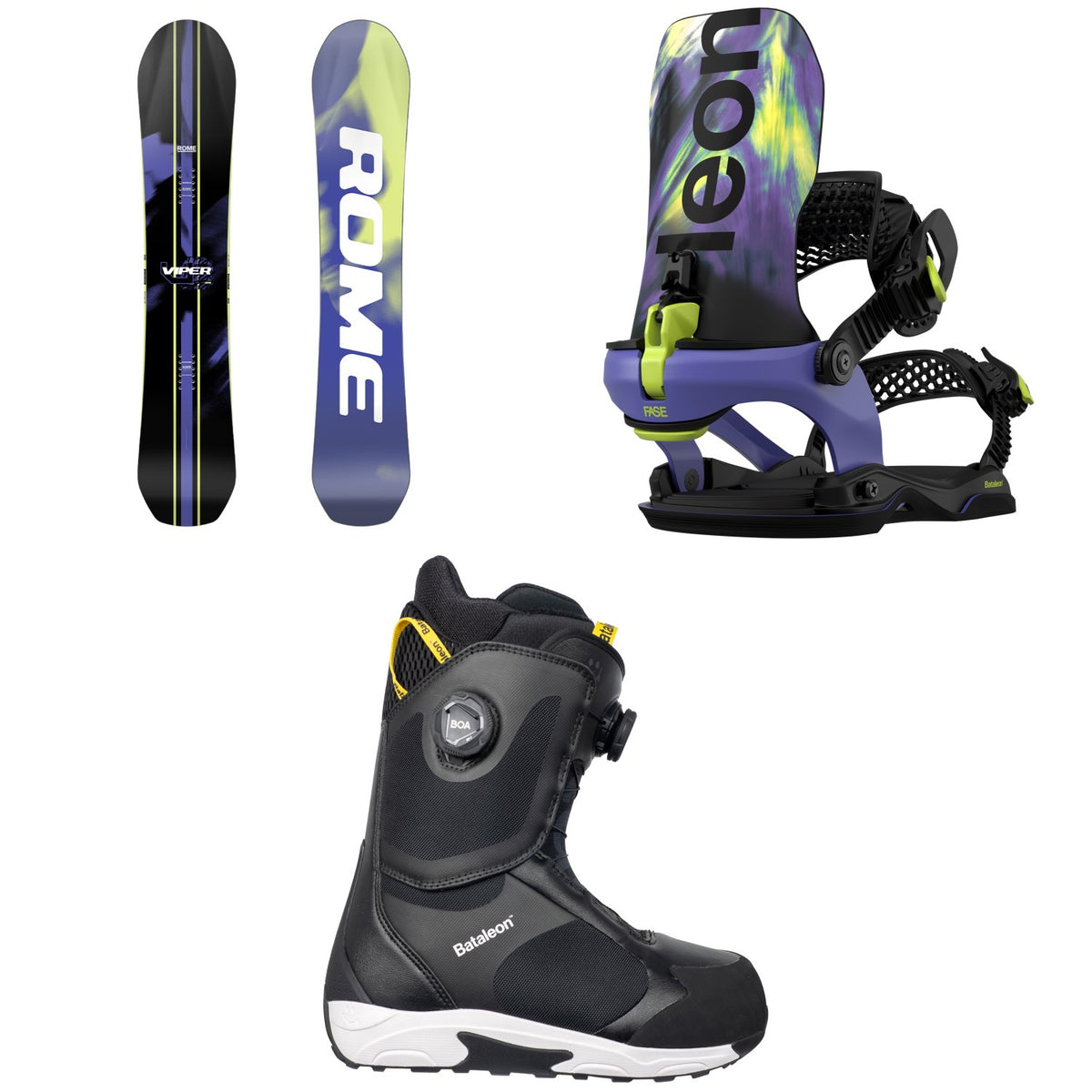Rome Viper Snowboard + Bataleon Blaster AW FASE LTD Snowboard Bindings + Rave Double Boa Snowboard Boots 2027