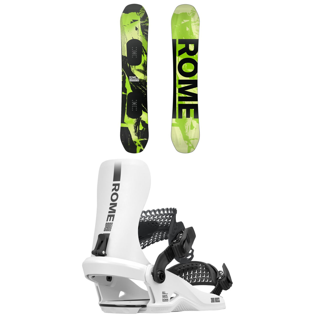 Rome Mechanic Snowboard + Rome 390 Boss HW Snowboard Bindings 2027