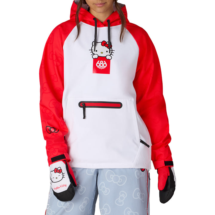 686 Hello Kitty Waterproof Hoodie - Women's Hello Kitty White Red