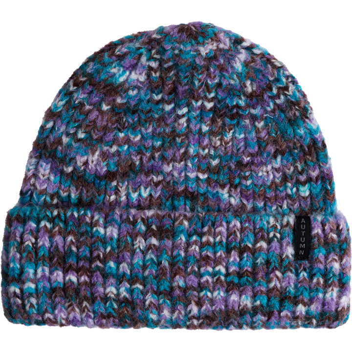 Autumn Marble Knit Beanie Plum