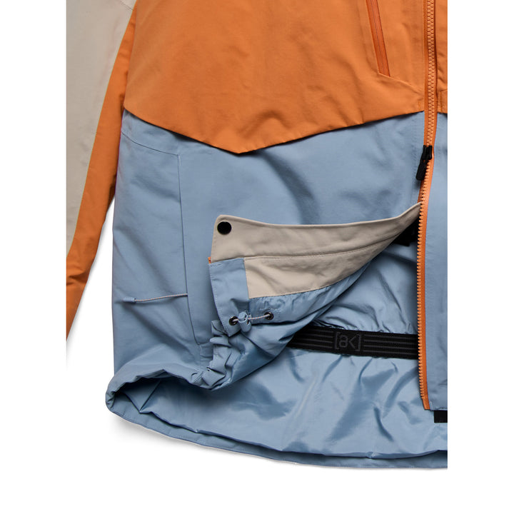 Burton AK Swash Synthetic Insulated GORE-TEX 2L Jacket - Men's Chinchilla Gray/Goldfish Orange/Airstream Blue