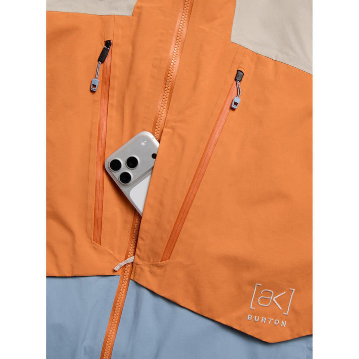Burton AK Swash Synthetic Insulated GORE-TEX 2L Jacket - Men's Chinchilla Gray/Goldfish Orange/Airstream Blue