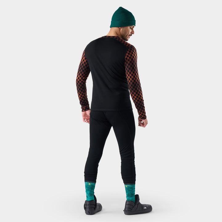 Smartwool Classic Thermal Merino Base Layer Crew Top - Men's Burnt Sienna Check