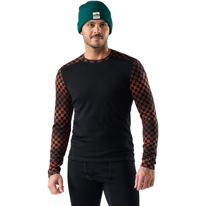 Smartwool Classic Thermal Merino Base Layer Crew Top - Men's Burnt Sienna Check