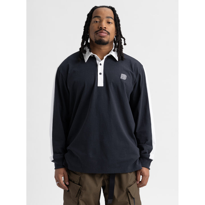 Burton Long-Sleeve Rugby T-Shirt - Men's True Black/Stout White