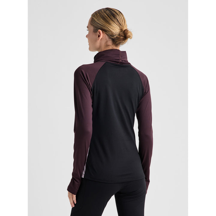 Burton Synthetic Midweight Base Layer Long Neck Top - Women's True Black/Bear Hug Brown/Moondust Purple