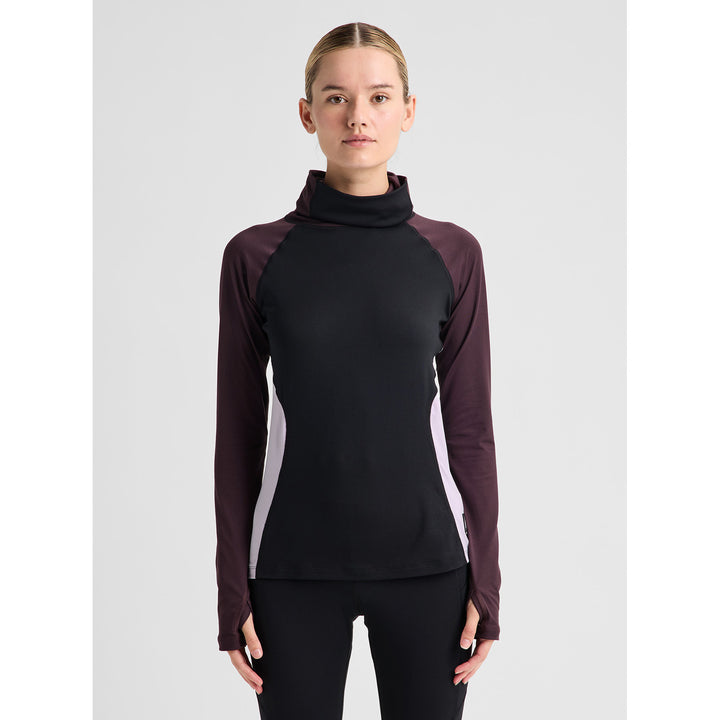 Burton Synthetic Midweight Base Layer Long Neck Top - Women's True Black/Bear Hug Brown/Moondust Purple
