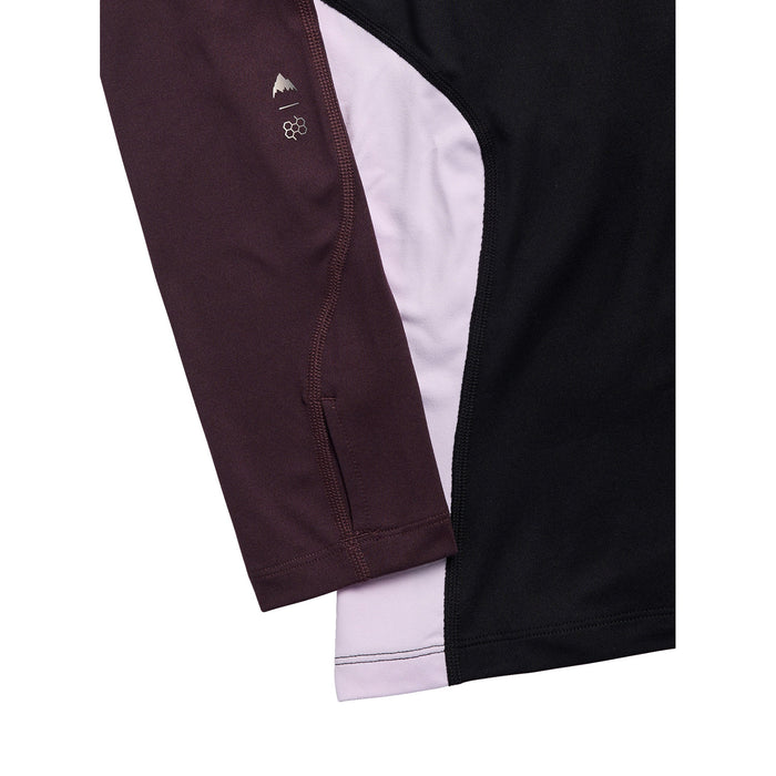Burton Synthetic Midweight Base Layer Long Neck Top - Women's True Black/Bear Hug Brown/Moondust Purple