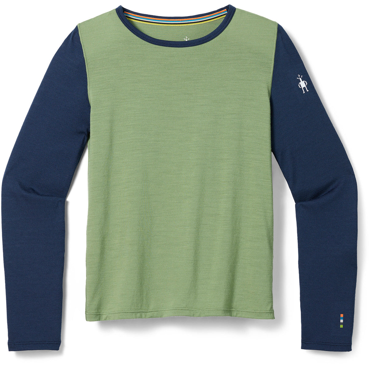 Smartwool Classic Merino Blend Base Layer Crew Top - Kids' Green Tea