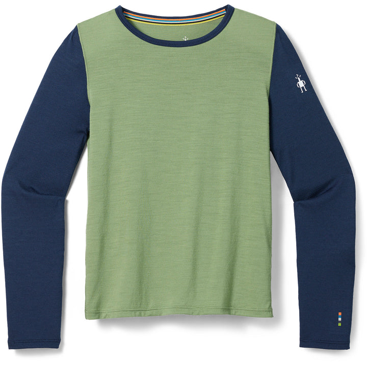 Smartwool Classic Merino Blend Base Layer Crew Top - Kids' Green Tea