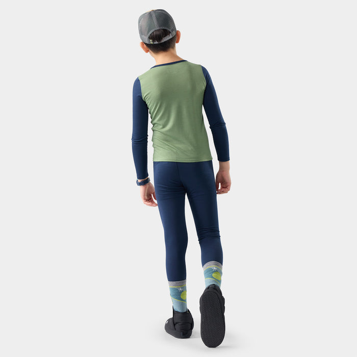 Smartwool Classic Merino Blend Base Layer Crew Top - Kids' Green Tea