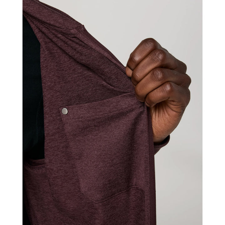 Vuori Ponto Full Zip Hoodie - Men's Boysenberry Heather