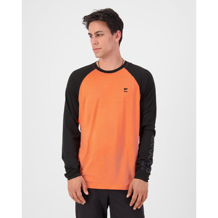 MONS ROYALE Tarn Merino Long Sleeve Jersey Sun Orange/Black