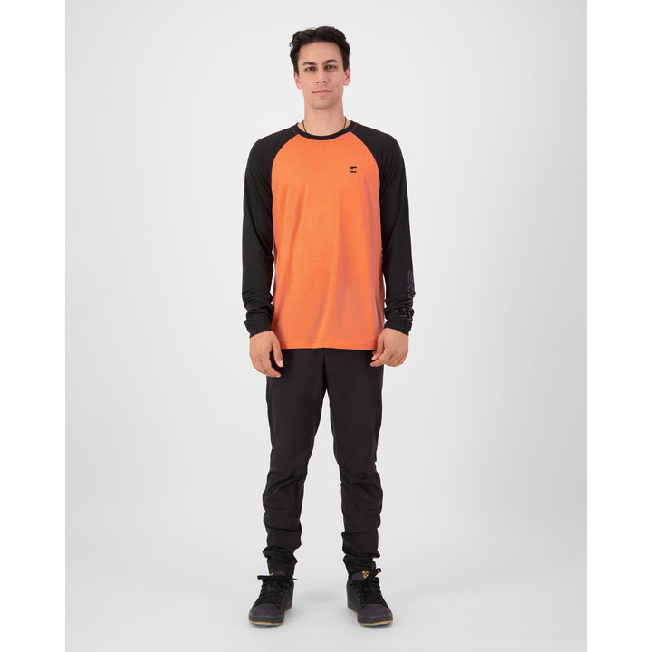 MONS ROYALE Tarn Merino Long Sleeve Jersey Sun Orange/Black
