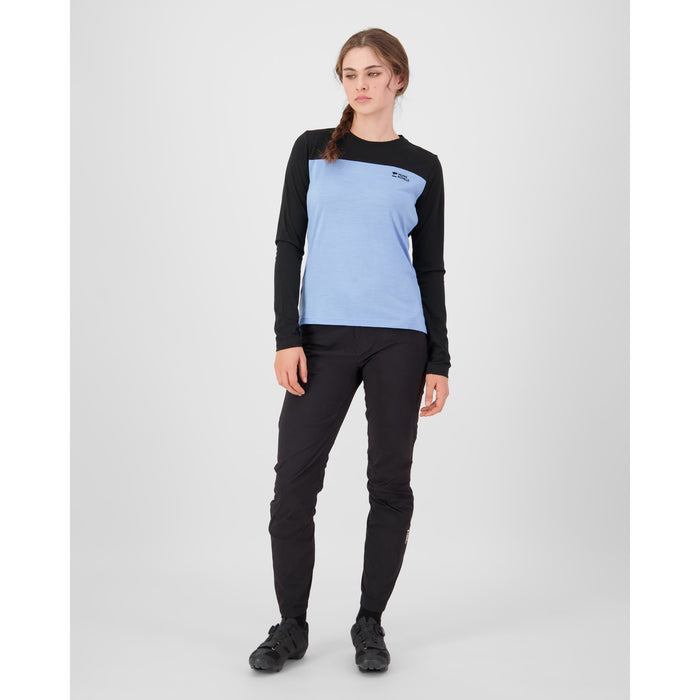 MONS ROYALE Diversion Merino Long Sleeve Jersey - Women's Moonstone/Black