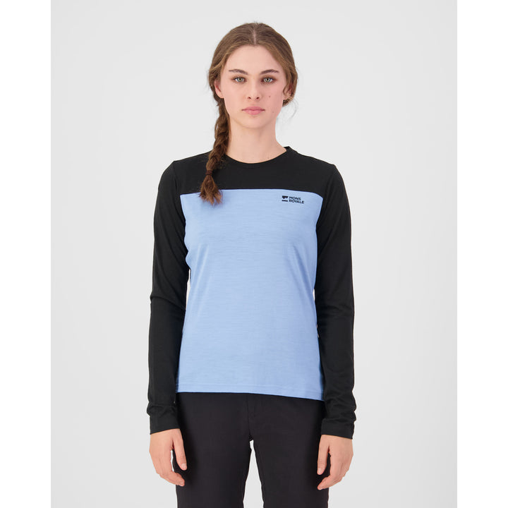 MONS ROYALE Diversion Merino Long Sleeve Jersey - Women's Moonstone/Black