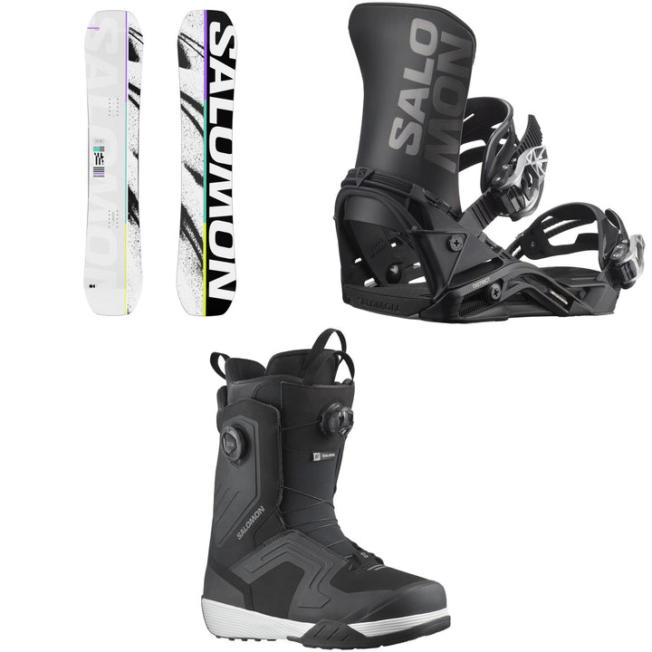 Salomon Huck Knife Snowboard + District Snowboard Bindings + Dialogue Dual Boa Snowboard Boots 2026
