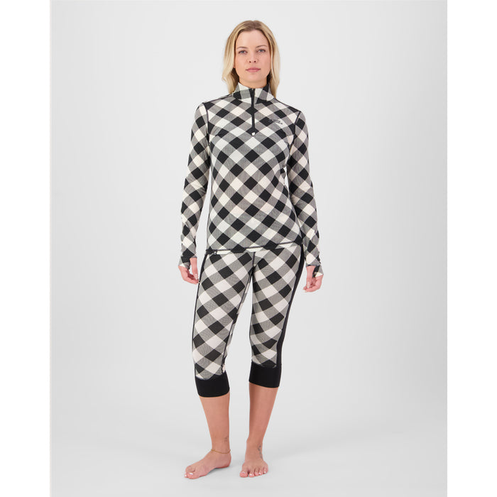 Mons Royale Cascade Merino Base Layer 1/4 Zip Long-Sleeve Top - Women's Check