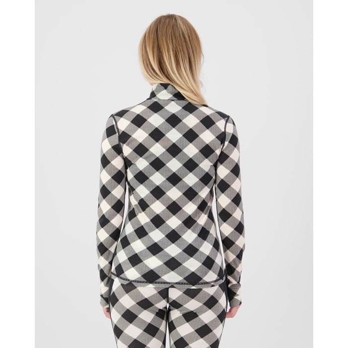 Mons Royale Cascade Merino Base Layer 1/4 Zip Long-Sleeve Top - Women's Check