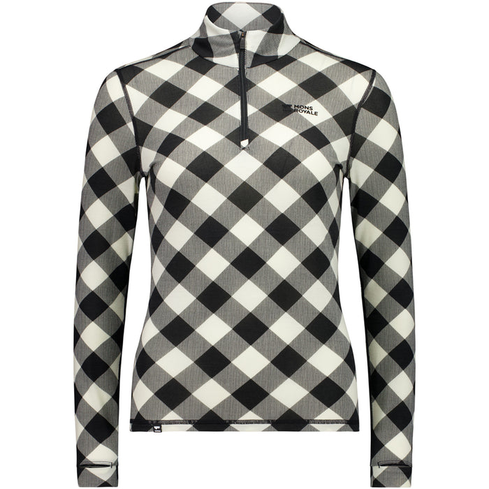 Mons Royale Cascade Merino Base Layer 1/4 Zip Long-Sleeve Top - Women's Check