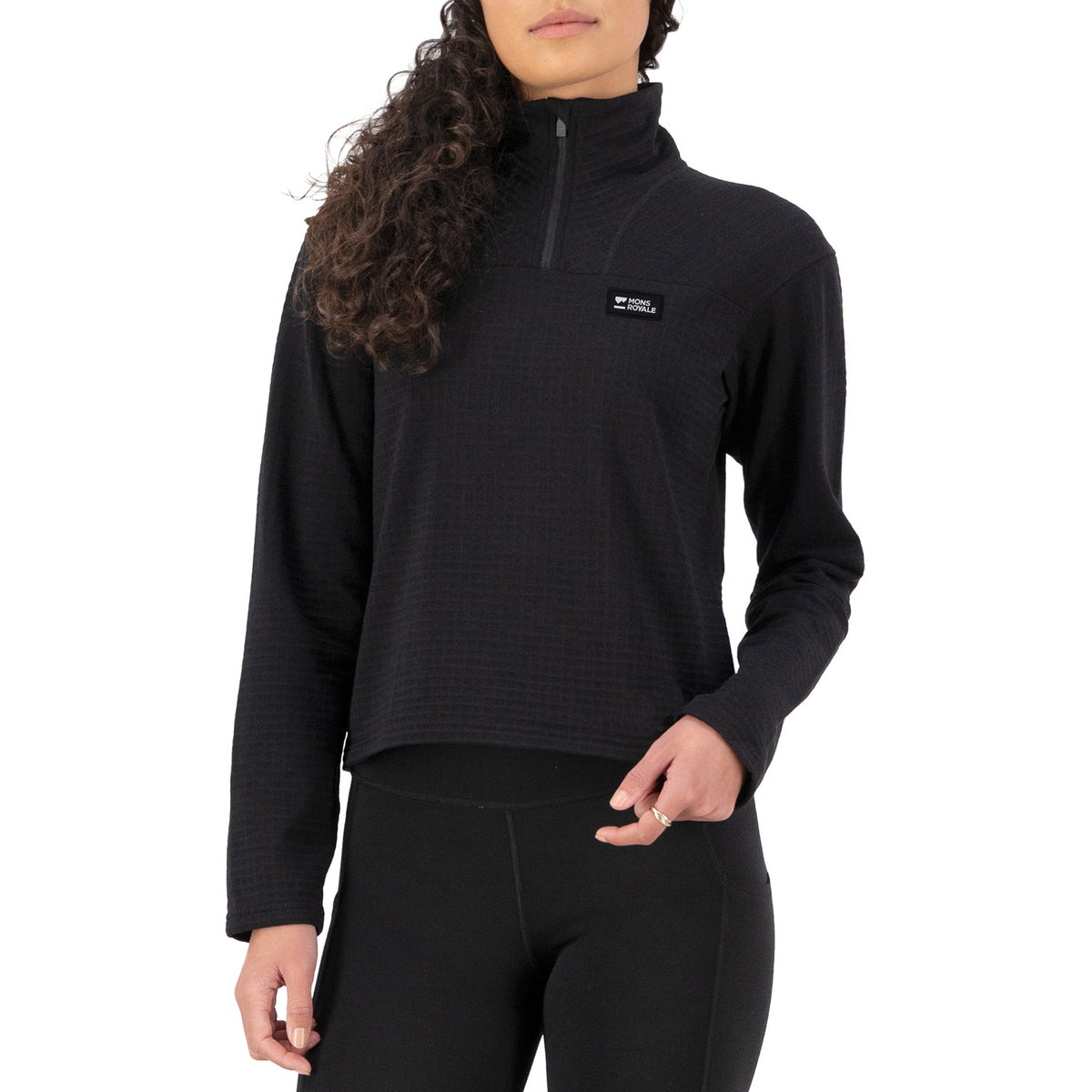 Mons Royale Offgrid Merino Fleece Long-Sleeve Top - Women's Black