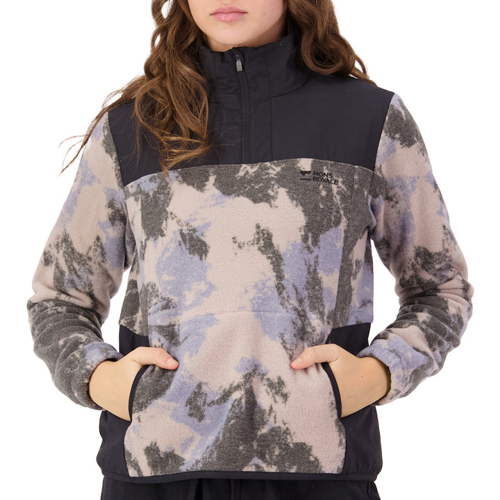 MONS ROYALE Pileup Wool Fleece ¼ Zip Top - Women's Mtn Camo Moonstone