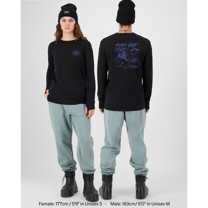 MONS ROYALE Yotei Merino Classic Long Sleeve Top - Unisex Black
