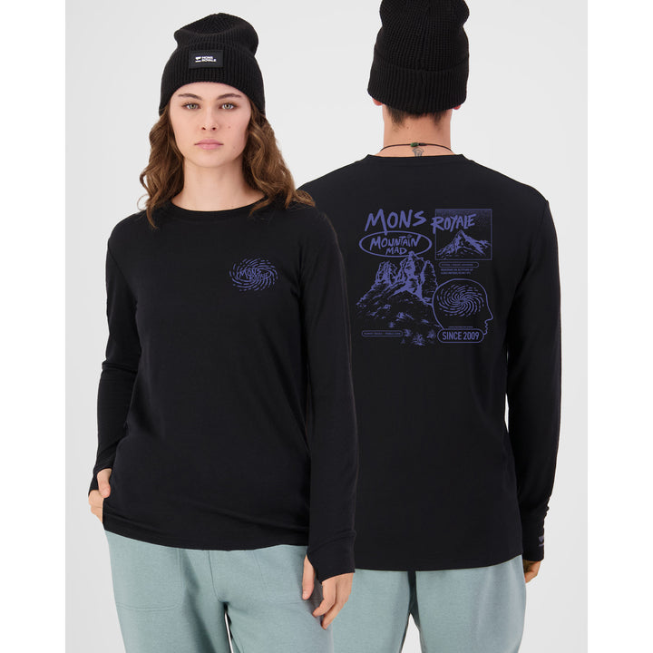 MONS ROYALE Yotei Merino Classic Long Sleeve Top - Unisex Black