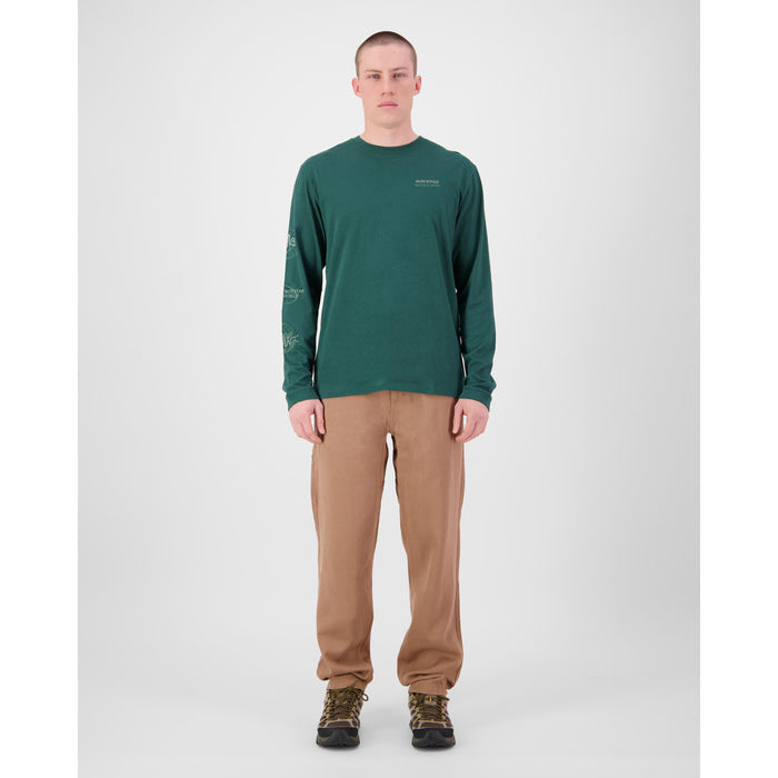 Mons Royale Yonder Merino Organic Cotton Long-Sleeve T-Shirt - Men's Dark Pine